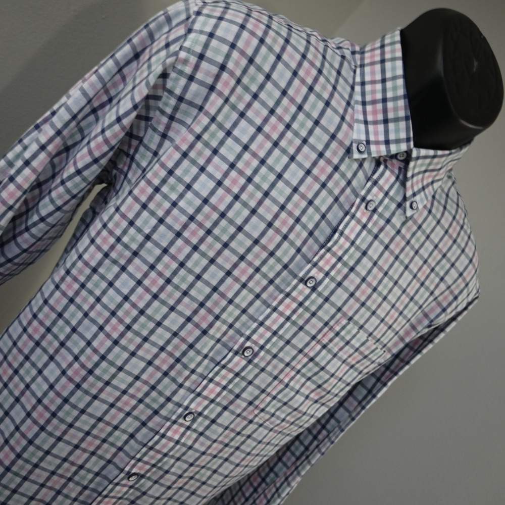 Southern Proper Dress Shirt Plaid Long Sleeve Button Up Mens Size Medium - Picture 3 of 11